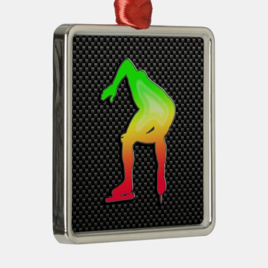 Glatter Geschwindigkeits-Skater Silbernes Ornament (Rechts)