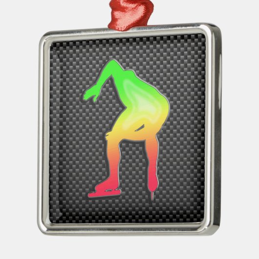 Glatter Geschwindigkeits-Skater Silbernes Ornament (Links)