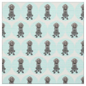 Glatter Graubär im Blau Stoff (Muster)