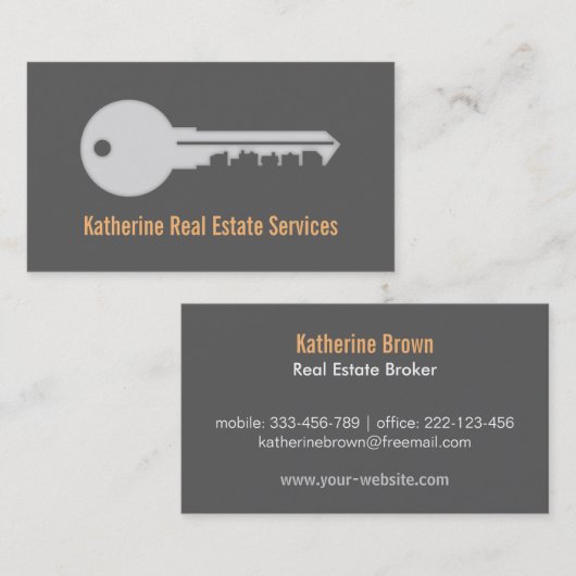 Glatter moderner Haus-Schlüssel-wirkliche Visitenkarte (Vorne/Hinten)