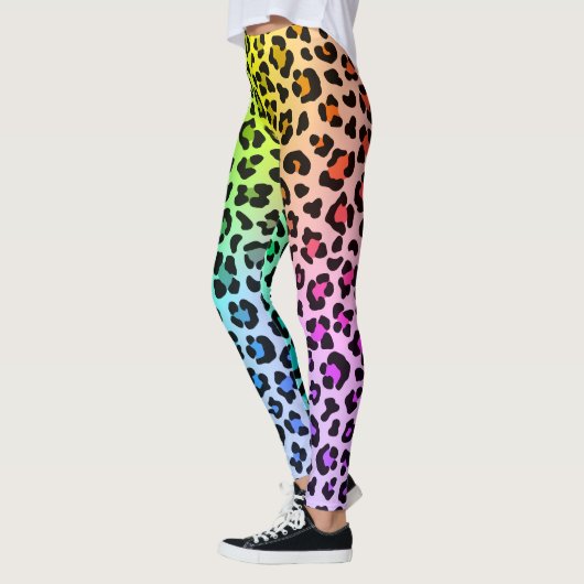 Glatter Regenbogen kühl und schön Leopard Tier Leggings (Links)