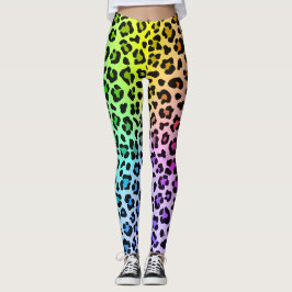 Glatter Regenbogen kühl und schön Leopard Tier Leggings