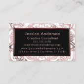 Glatter Rosen-GoldfolieMandala über Weiß Visitenkarte (Rückseite)