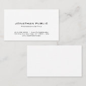 Glatter Schlicht Elegantes Minimalistisches klassi Visitenkarte (Vorne/Hinten)