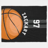 Glattes Basketball-Schwarzes Fleecedecke (Vorderseite (Horizontal))
