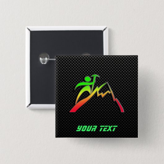 Glattes Bergsteigen Button (Vorne & Hinten)