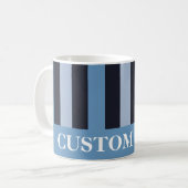 Glattes Blau Striped Kaffeetasse (Vorderseite Links)