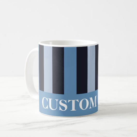 Glattes Blau Striped Kaffeetasse (Vorderseite Links)