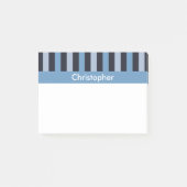 Glattes Blau Striped Post-it Klebezettel (Vorderseite)