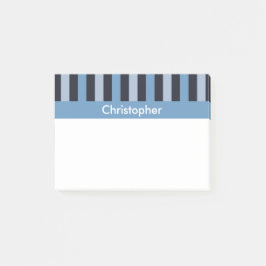 Glattes Blau Striped Post-it Klebezettel