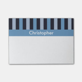 Glattes Blau Striped Post-it Klebezettel