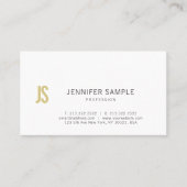 Glattes Chic-Entwurfs-Goldmonogramm schlichtes Visitenkarte (Vorderseite)