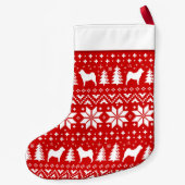 Glattes Chow-Chow Silhouette-Muster-niedlichen Kleiner Weihnachtsstrumpf (Rückseite)