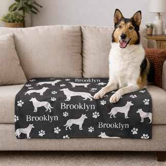 Glattes Collie-Personalisiertes Hunde-Tuch in Dunk Fleecedecke