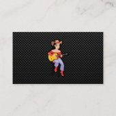 Glattes Cowgirl mit Gitarre Visitenkarte (Rückseite)