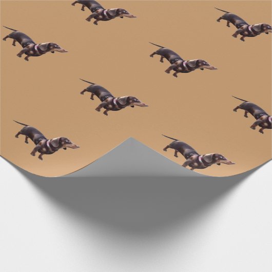 Glattes Dackelverpackungspapier Geschenkpapier (Ecke)