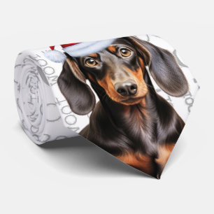 Glattes Fell Dachshund Wuff Weihnachten Hunde Lieb Krawatte