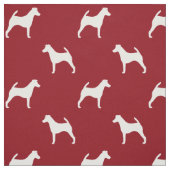 Glattes Fox-Terrier-Silhouette-Muster-Rot Stoff (Muster)