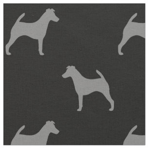 Glattes Fox-Terrier-Silhouette-Muster Stoff