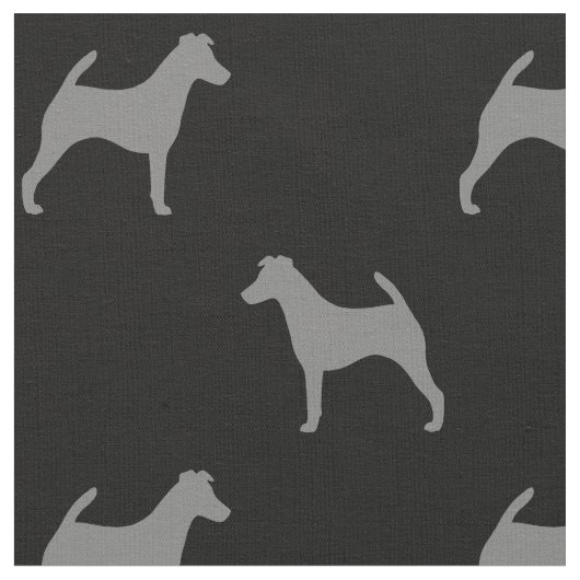 Glattes Fox-Terrier-Silhouette-Muster Stoff (Nahaufnahme)