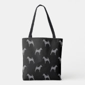 Glattes Fox-Terrier-Silhouette-Muster Tasche (Rückseite)