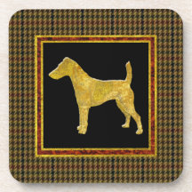 Glattes Foxterrier-Goldtweed-Muster