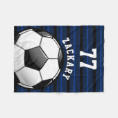 Glattes Fußball-Blau Fleecedecke (Vorderseite (Horizontal))