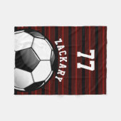 Glattes Fußball-Rot Fleecedecke (Vorderseite (Horizontal))