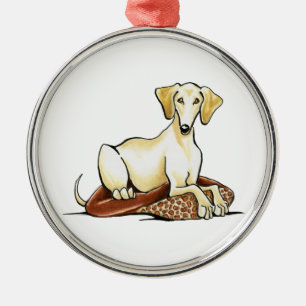 Glattes Gold Saluki Lester Ornament Aus Metall