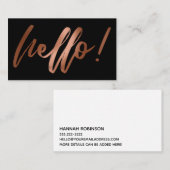 Glattes kupfernes Ombre hallo in der Handschrift Visitenkarte (Vorne/Hinten)