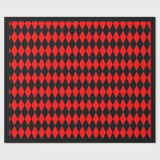 Glattes Packpapier, 30" x 6' ROTER HARLEKIN Geschenkpapier (Flach)