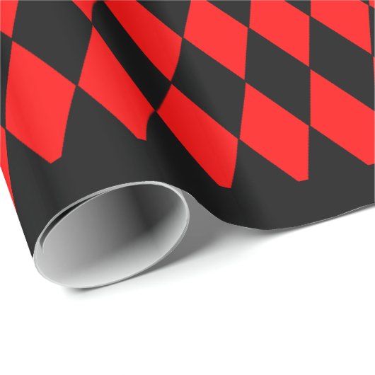 Glattes Packpapier, 30" x 6' ROTER HARLEKIN Geschenkpapier (Rolleneckpunkt)