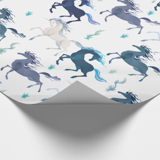 Glattes Packpapier der laufenden Einhörner (Ecke)