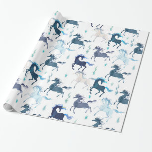 Glattes Packpapier der laufenden Einhörner