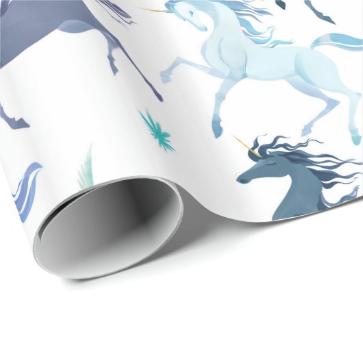 Glattes Packpapier der laufenden Einhörner (Rolleneckpunkt)