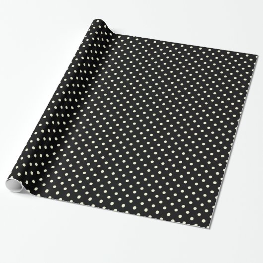 Glattes Packpapier punktiert Kreis-schwarze Creme (Ungerollt)