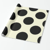 Glattes Packpapier punktiert Kreis-schwarze Creme (Ungerollt)