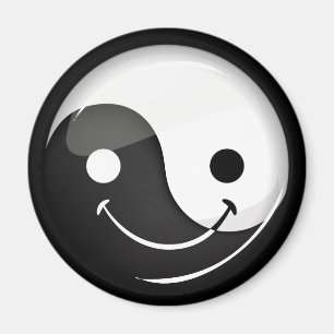 Glattes rundes lächelndes Yin Yang Symbol Magnet