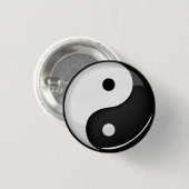 Glattes rundes Yin Yang Symbol Button (Vorne & Hinten)