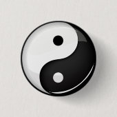 Glattes rundes Yin Yang Symbol Button (Vorderseite)