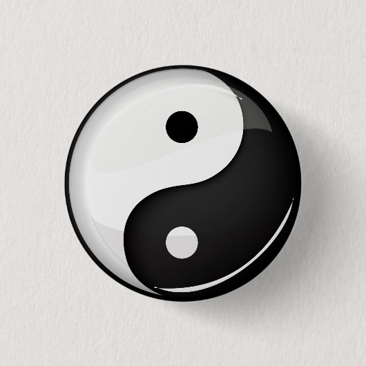 Glattes rundes Yin Yang Symbol Button (Vorderseite)