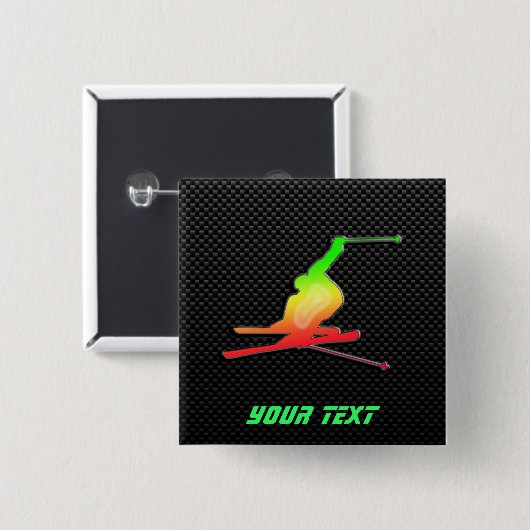 Glattes Schnee-Skifahren Button (Vorne & Hinten)