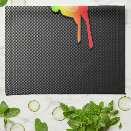 Glattes Schnee-Skifahren Geschirrtuch (Gefaltet)