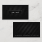 Glattes Schwarzes Visitenkarte (Vorne/Hinten)