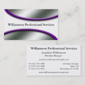 Glattes Silber mit lila Geschäfts-Karten Visitenkarte (Vorne/Hinten)