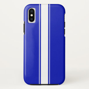 Glattes u. starkes Blau mit weißem laufendem Case-Mate iPhone Hülle
