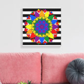 Glattfarben, LGBT-Unterstützer Mandala Leinwanddruck (Insitu (Wohnzimmer))