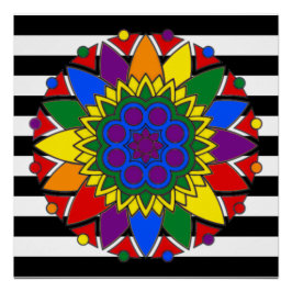Glattfarben, LGBT-Unterstützer Mandala Poster