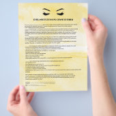Glattfarbenes, gelbes EYELASH-ERWEITERUNGSFORMULAR Flyer (Hand)