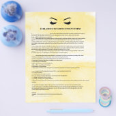 Glattfarbenes, gelbes EYELASH-ERWEITERUNGSFORMULAR Flyer (Einzeln)